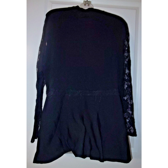 INC International Concepts Women's Black Lace Sleeve Peplum Top Size 1X BG13 - Picture 2 of 4